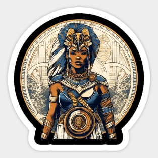 African Queen, Afro Female Warrior, Black History Sticker